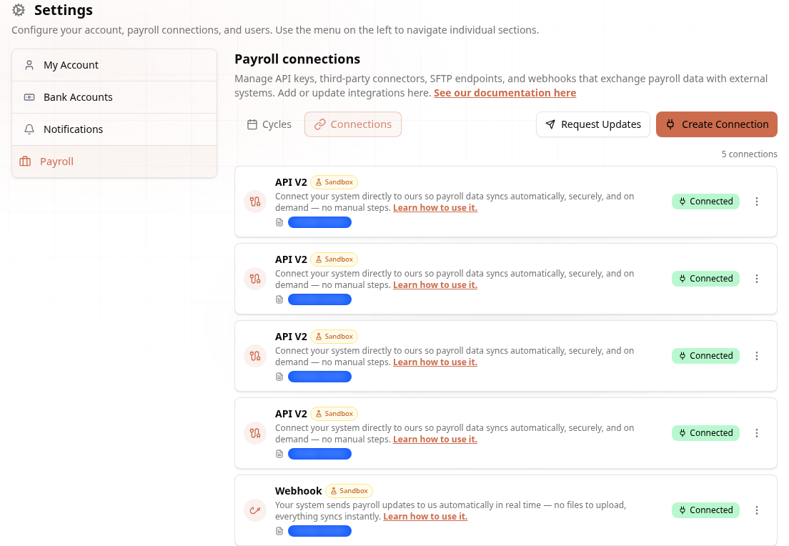 Connections list