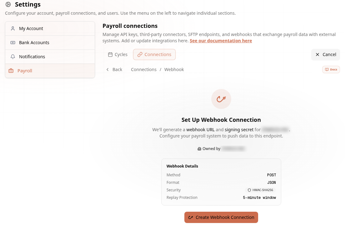 Webhook setup